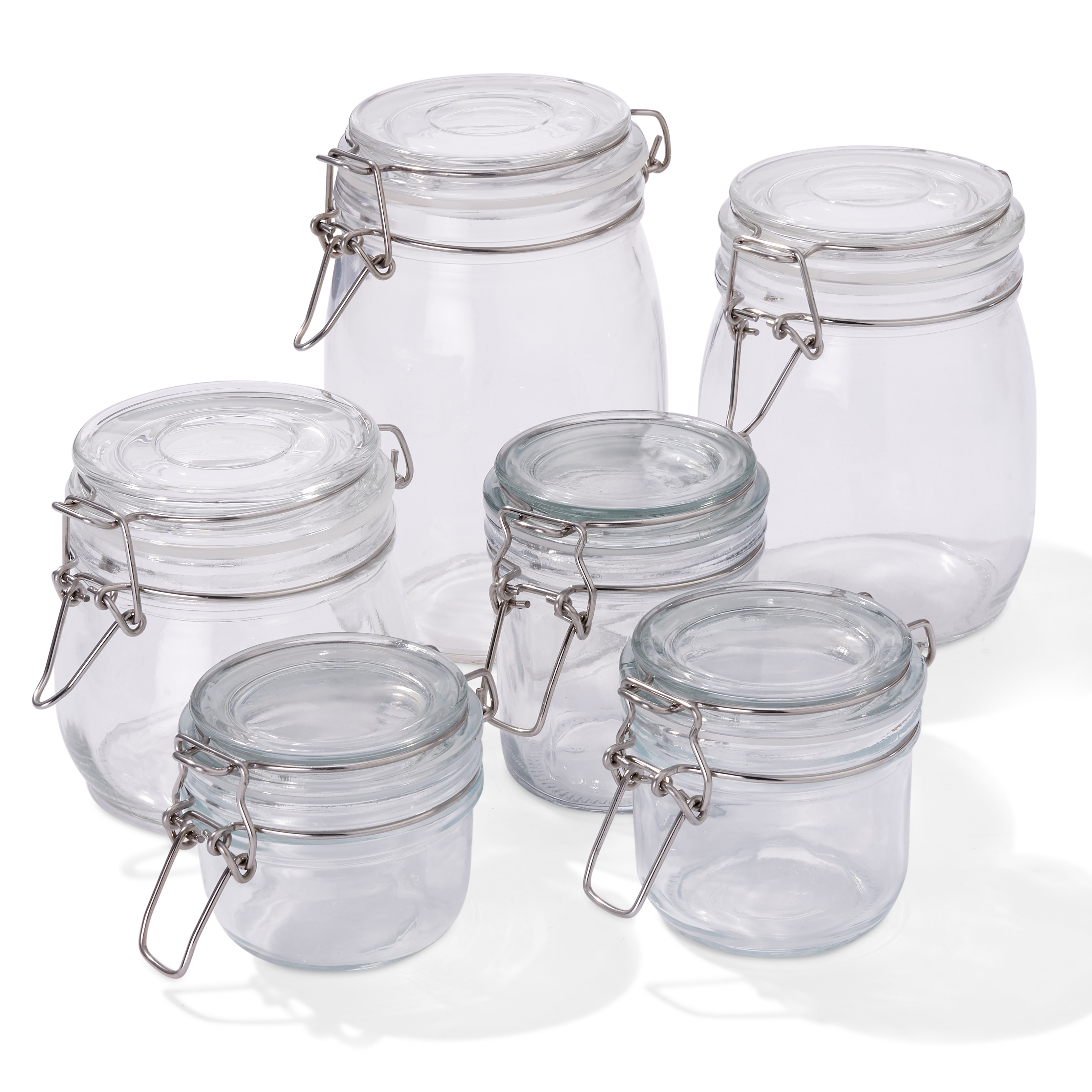 6 Airtight Glass Mason Jars