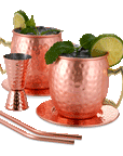 2 Copper Plated Stainless Steel Moscow Mule Cocktail Mug Set