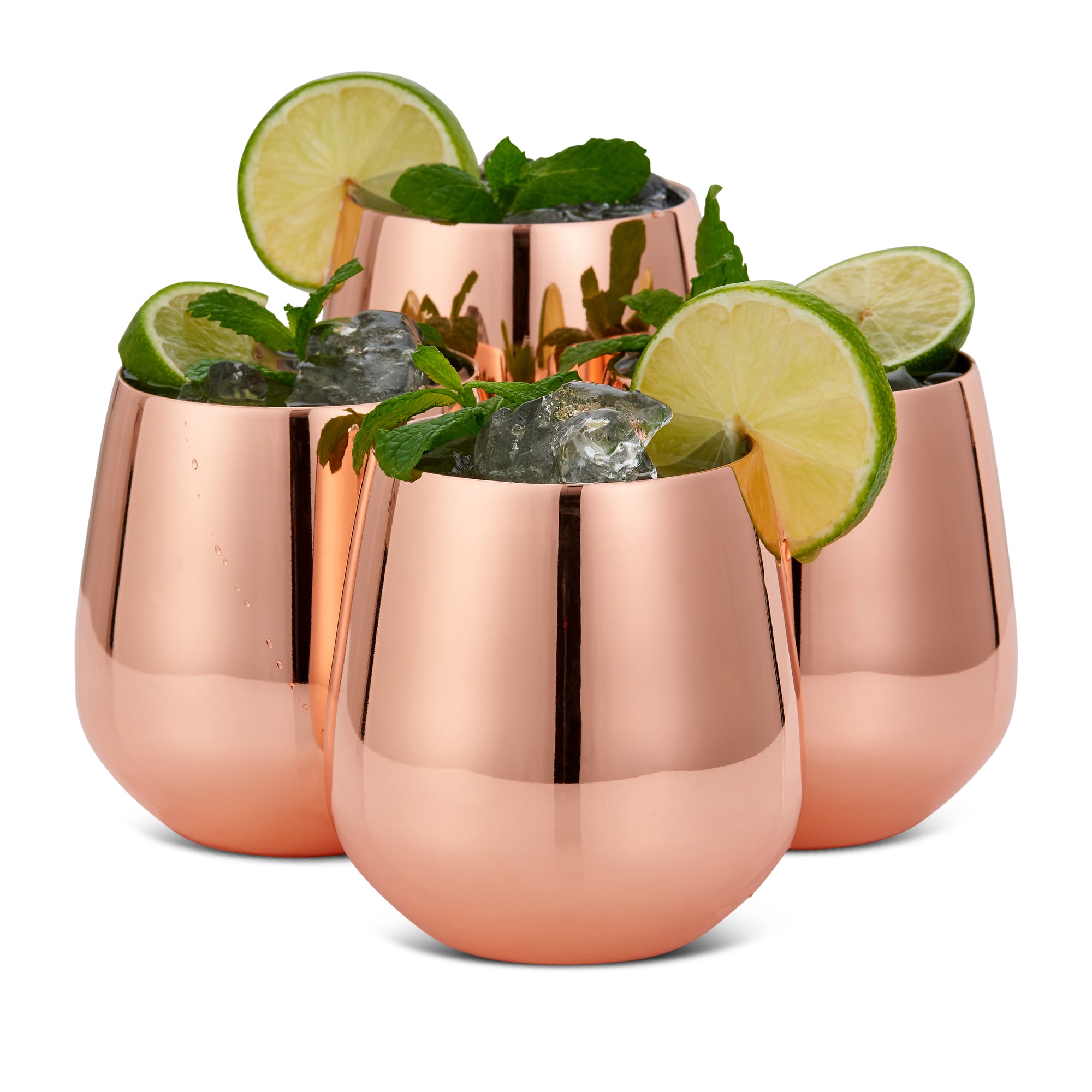 Stainless Steel Rose Gold Tumblers with Straws