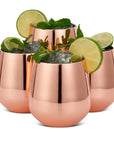 4 Rose Gold Stainless Steel Tumblers with Straws