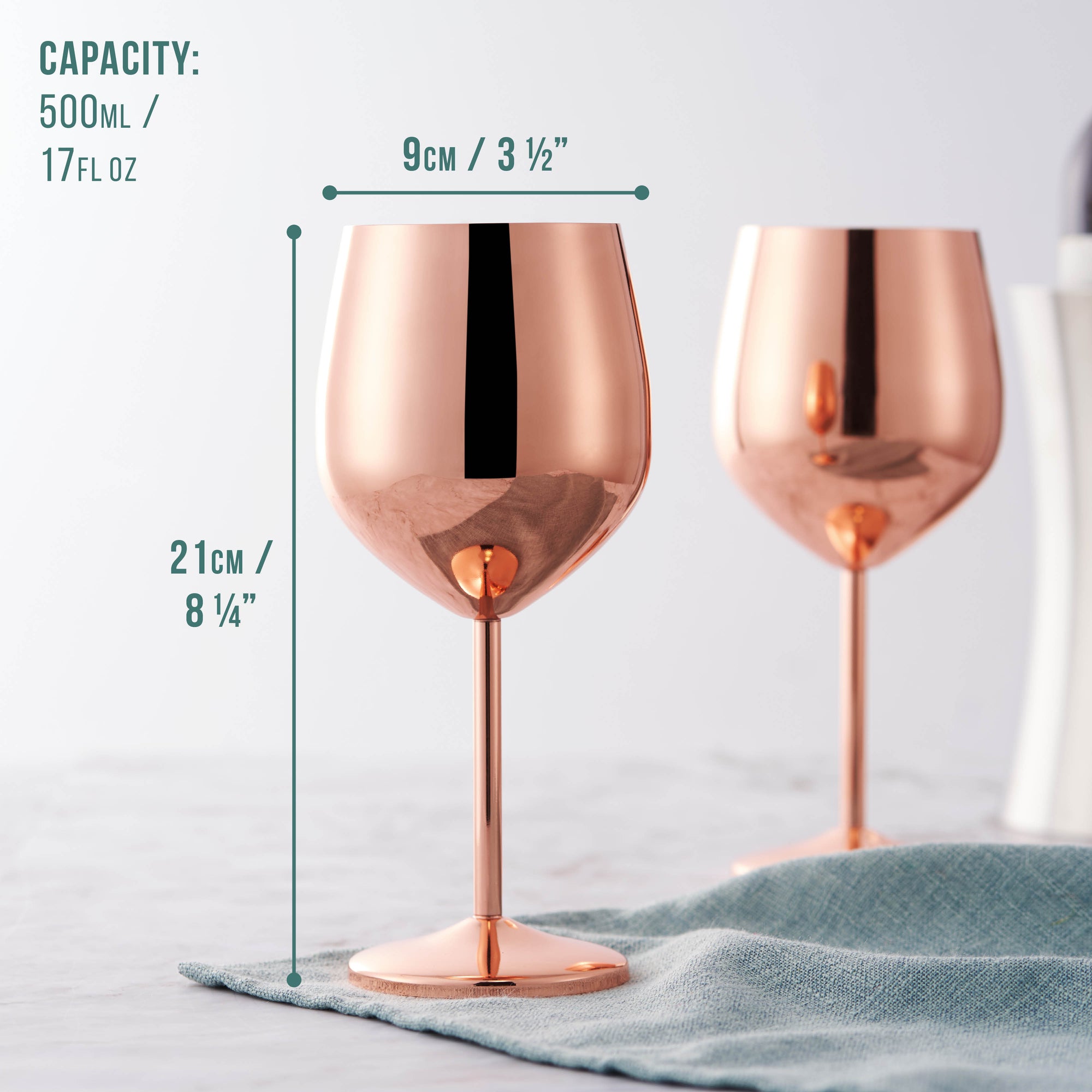 Stainless Steel Rose Gold Wine Glasses