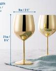 Stainless Steel Gold Wine Glasses