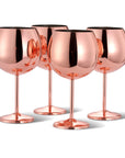 4 Rose Gold Stainless Steel Gin Glasses