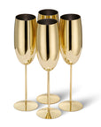 Stainless Steel Gold Champagne Flutes