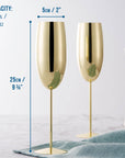 Stainless Steel Gold Champagne Flutes