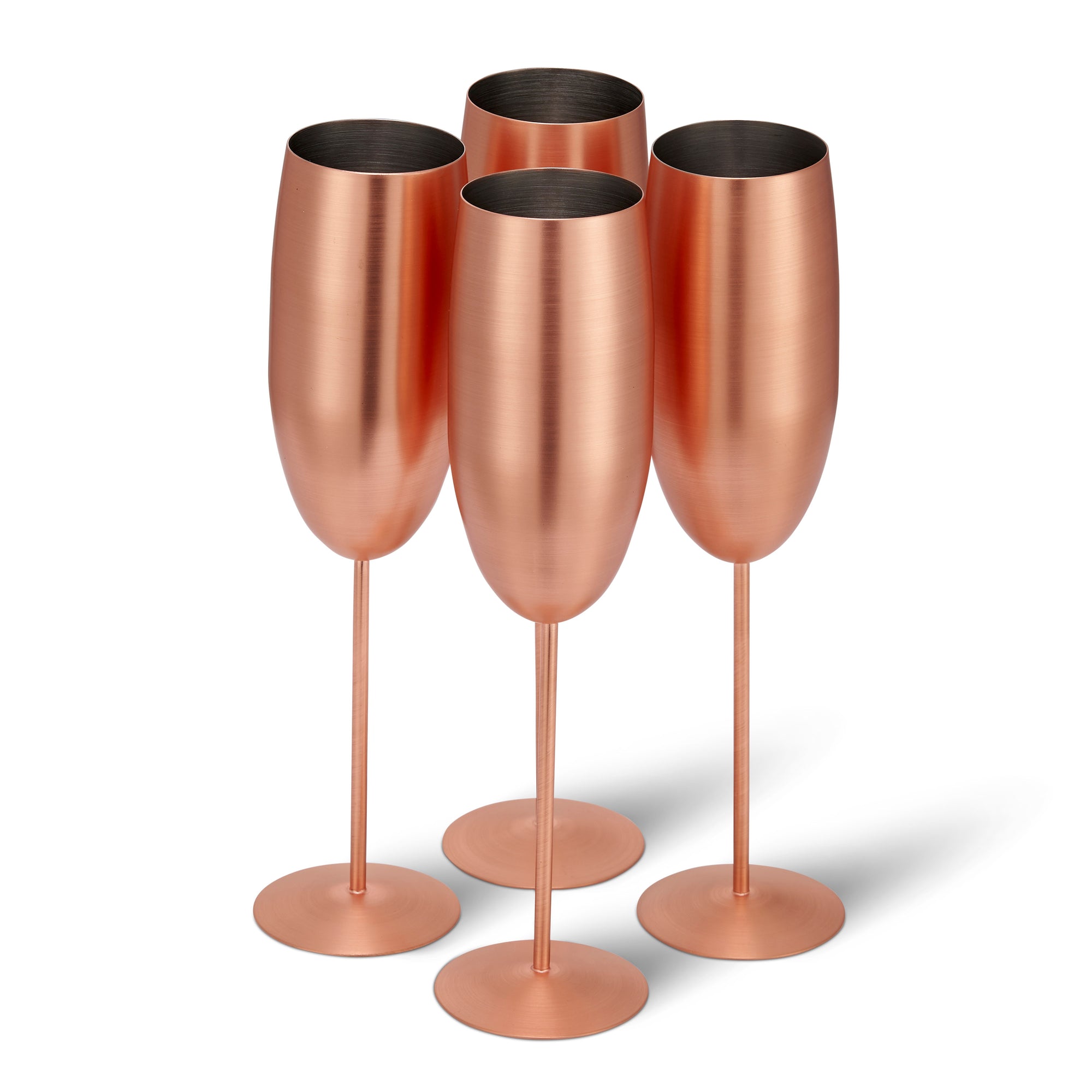 Stainless Steel Matte Rose Gold Champagne Flutes