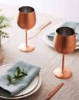 Stainless Steel Matte Rose Gold Wine Glasses