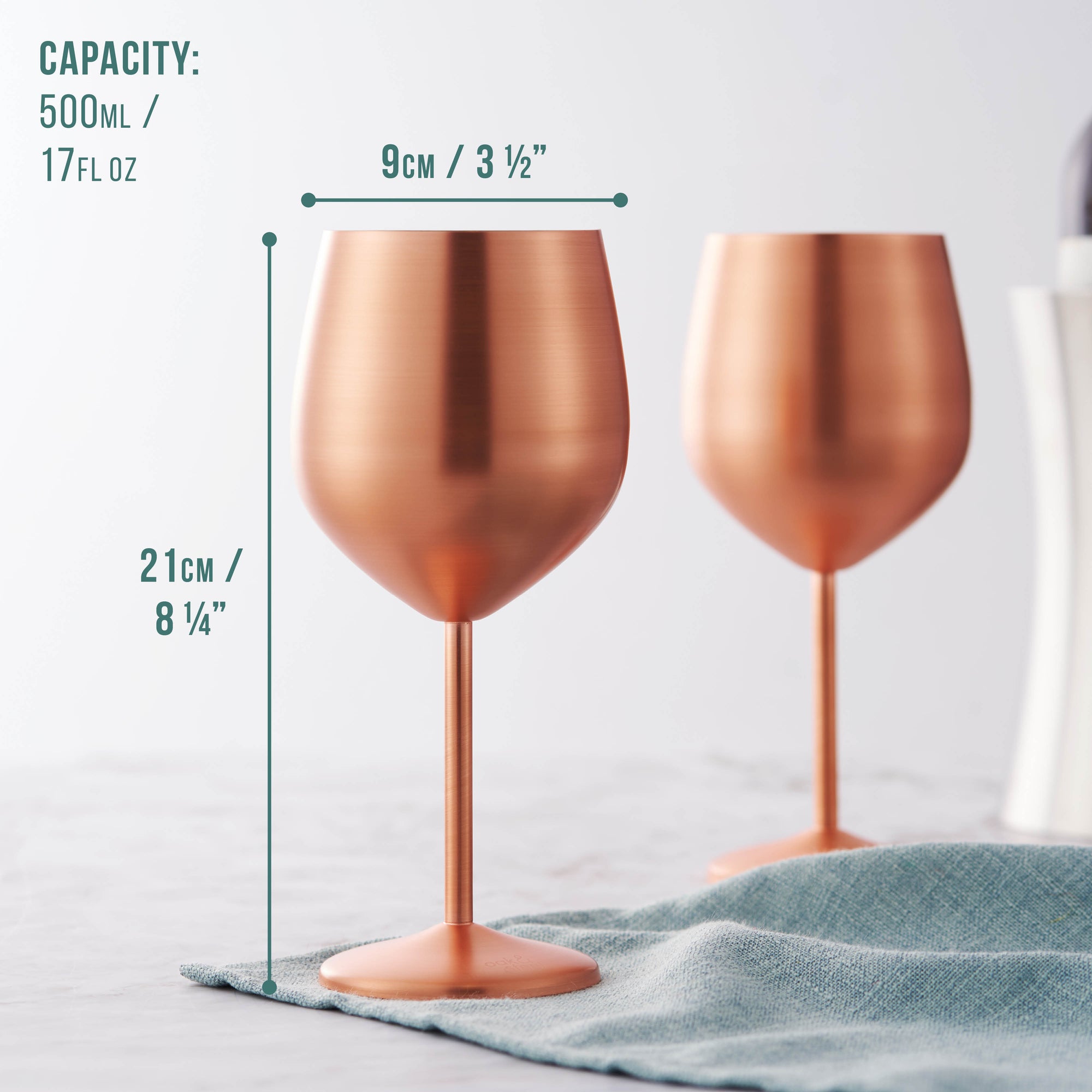 Stainless Steel Matte Rose Gold Wine Glasses