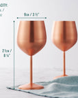 Stainless Steel Matte Rose Gold Wine Glasses