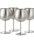 4 Matte Silver Stainless Steel Gin Glasses