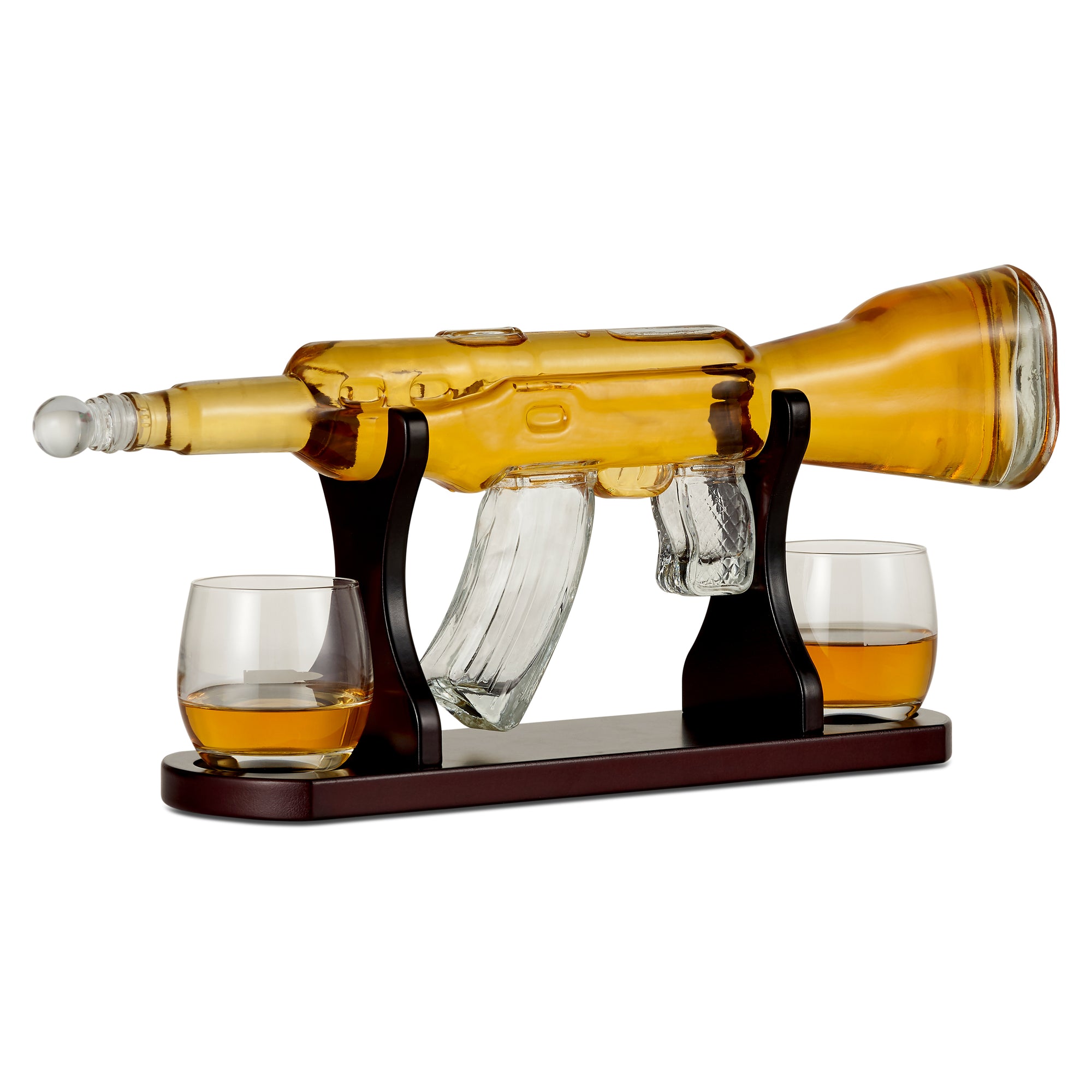 Glass Gun Whiskey Decanter Set